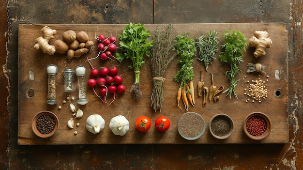 Przyprawy i składniki na blacie